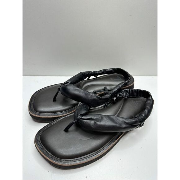 Naturalizer Sandals Womens Size 8 Black Leather Slingback Slip On Shoes - Picture 2 of 7